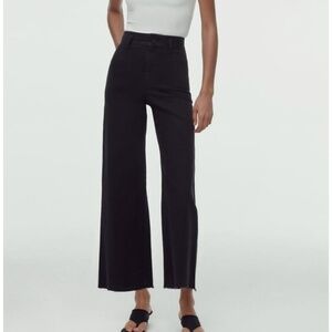 Zara Marine Straight High Rise Jean Black Sz 4